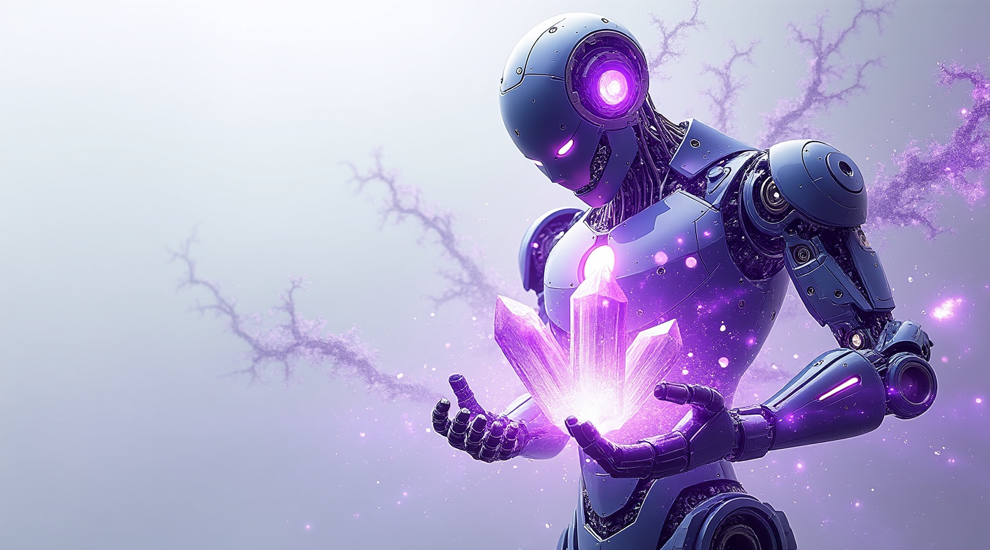 Mor kristal çekirdekli mekanik robot