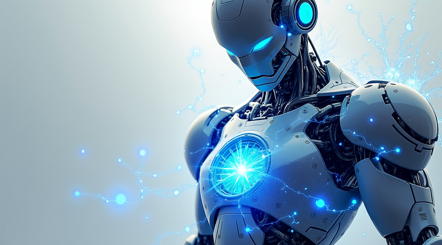 Mekanik robotu güçlendiren parlayan kristal